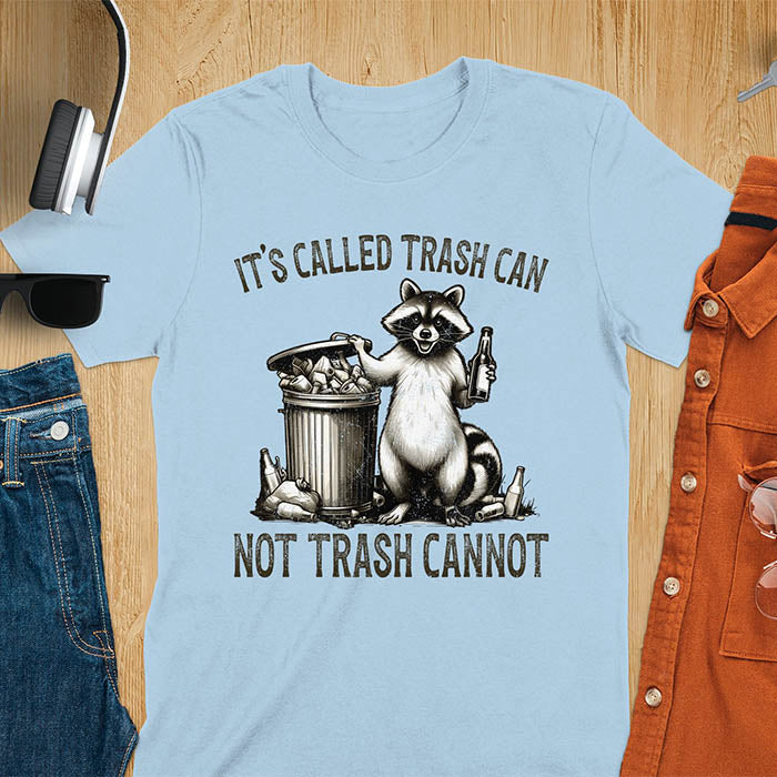 Vintage 90s funny raccoon shirt with It's Called Trash Can Not Trash Cannot slogan. Perfect for weirdcore, cottagecore clothing lovers, and fans of retro boho 90s Y2K. Cute trash panda t-shirt, ideal for gifts under $30 with raccoon cuteness!