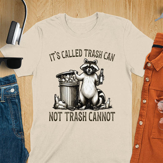 Vintage 90s funny raccoon shirt with It's Called Trash Can Not Trash Cannot slogan. Perfect for weirdcore, cottagecore clothing lovers, and fans of retro boho 90s Y2K. Cute trash panda t-shirt, ideal for gifts under $30 with raccoon cuteness!