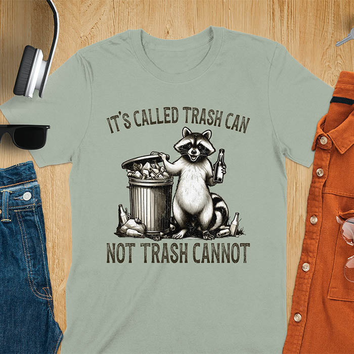Vintage 90s funny raccoon shirt with It's Called Trash Can Not Trash Cannot slogan. Perfect for weirdcore, cottagecore clothing lovers, and fans of retro boho 90s Y2K. Cute trash panda t-shirt, ideal for gifts under $30 with raccoon cuteness!