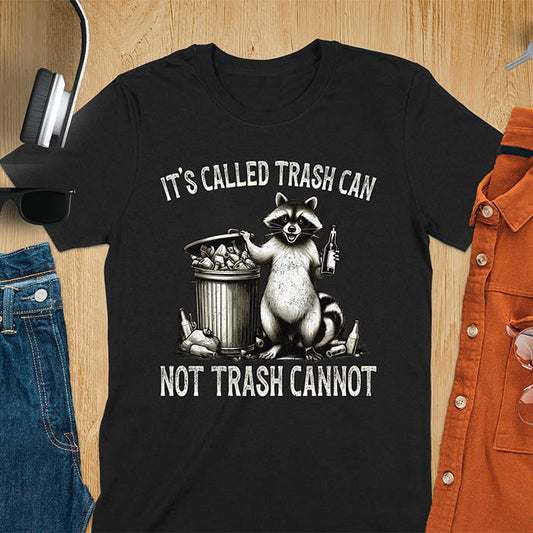 Vintage 90s funny raccoon shirt with It's Called Trash Can Not Trash Cannot slogan. Perfect for weirdcore, cottagecore clothing lovers, and fans of retro boho 90s Y2K. Cute trash panda t-shirt, ideal for gifts under $30 with raccoon cuteness!