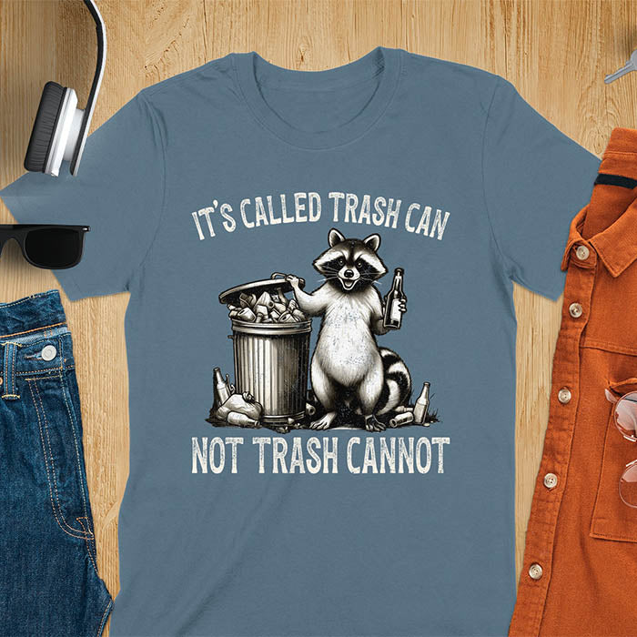 Vintage 90s funny raccoon shirt with It's Called Trash Can Not Trash Cannot slogan. Perfect for weirdcore, cottagecore clothing lovers, and fans of retro boho 90s Y2K. Cute trash panda t-shirt, ideal for gifts under $30 with raccoon cuteness!