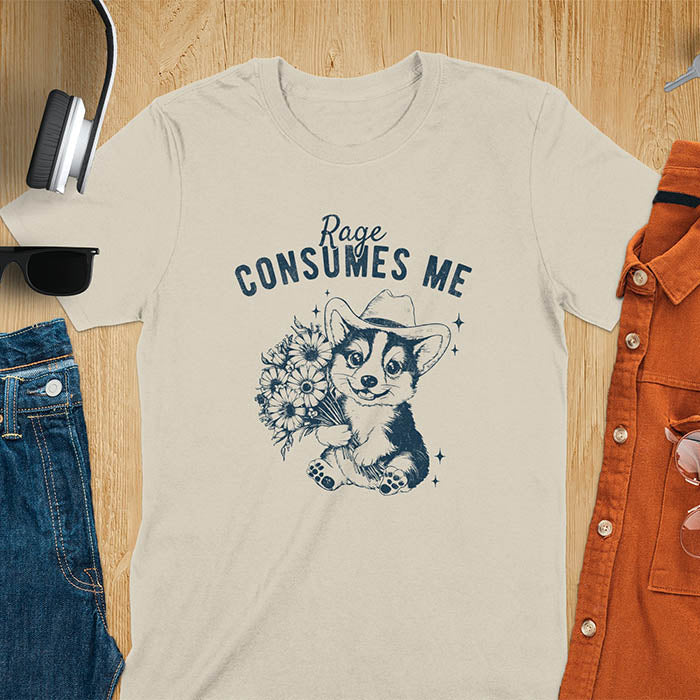 Cute Corgi Rage Consumes Me T-Shirt