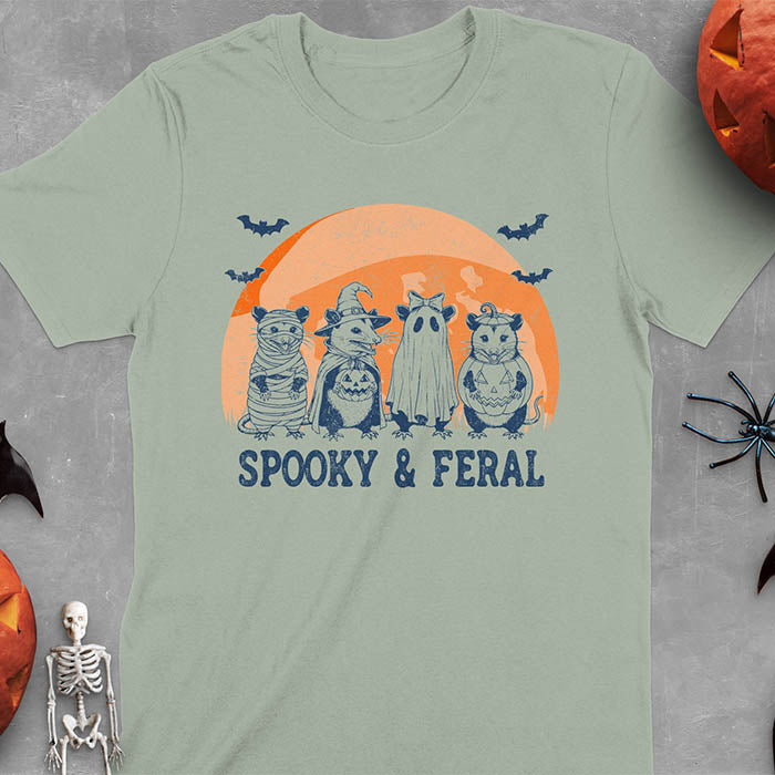 Funny Halloween Spooky & Feral Opossum T-Shirt
