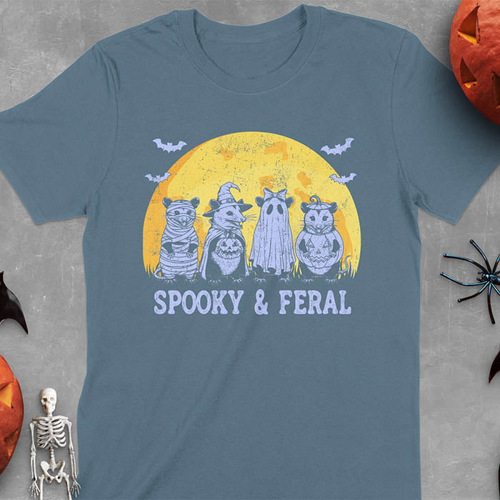 Funny Halloween Spooky & Feral Opossum T-Shirt