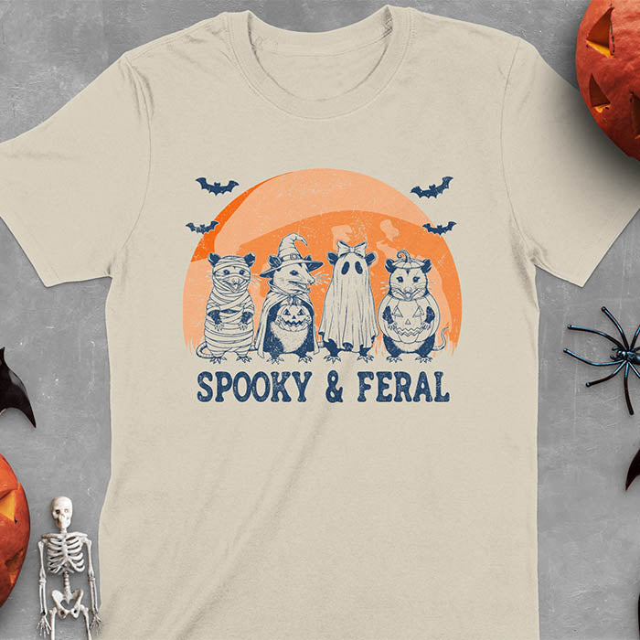 Funny Halloween Spooky & Feral Opossum T-Shirt